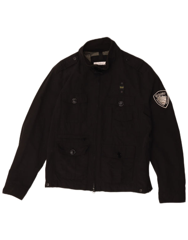 Blauer Herren-Militär-Utility-Jacke UK 42 XL, schwarze Baumwolle