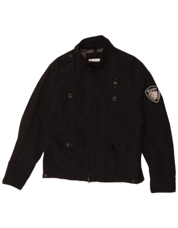 Blauer Herren-Militär-Utility-Jacke UK 42 XL, schwarze Baumwolle