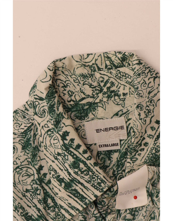 Energie Herrenhemd XL Grün Paisley Baumwolle