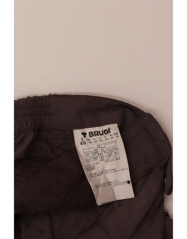 Brugi Gerade Herren-Cargohose W34 L34 Graues Polyamid