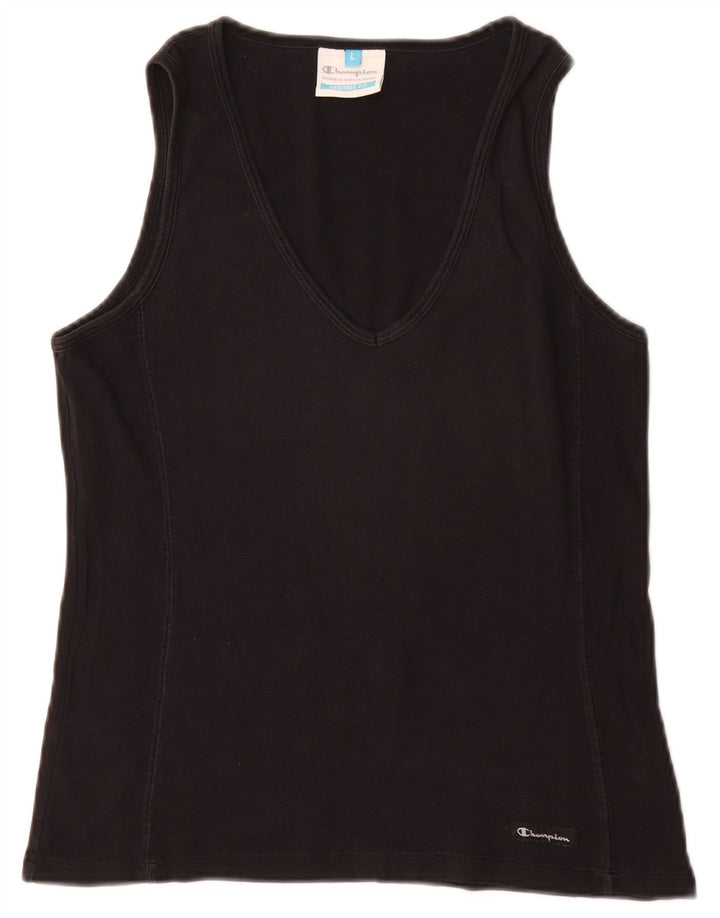 Champion Damen Heritage Fit Weste Top UK 14 Large Schwarz Baumwolle