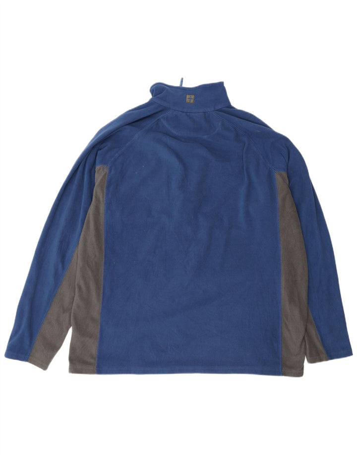 Mountain Warehouse Herren-Fleecepullover mit Reißverschluss am Kragen, Größe L, Blau, Farbblock