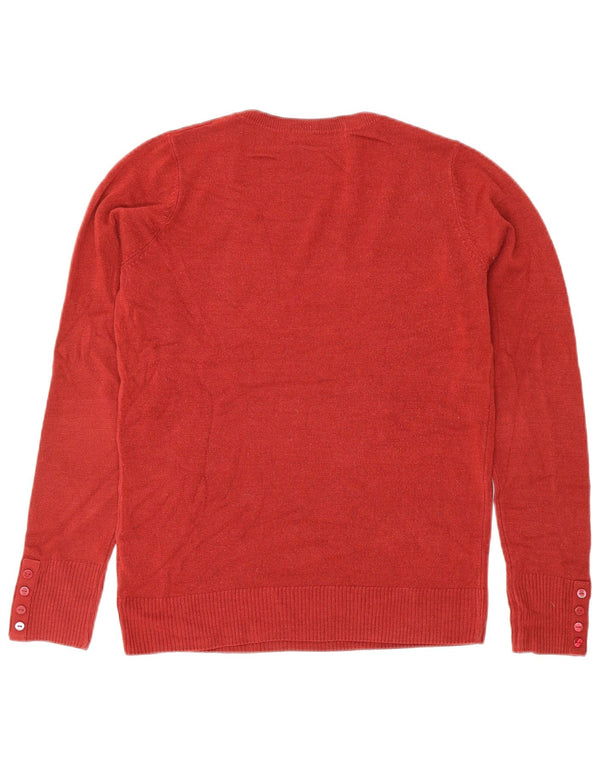 Marks & SPENCER Damen-Pullover mit V-Ausschnitt, Gr. 10, Größe S, Rot, Polyacryl