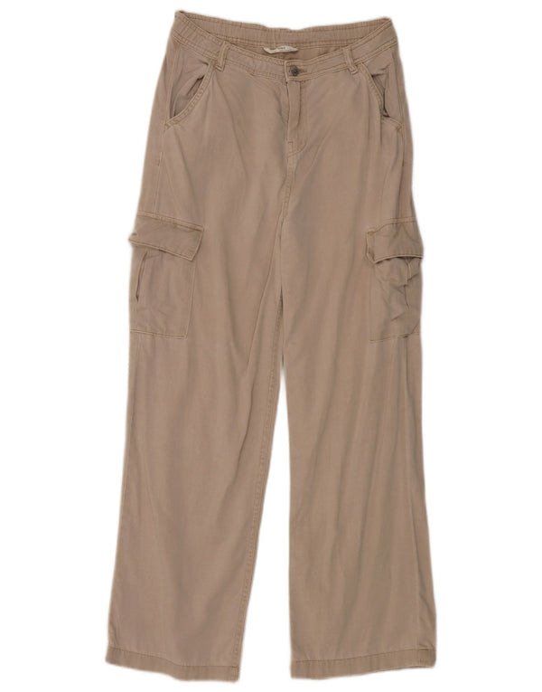 Marks & Spencer Mädchen-Cargohose mit weitem Bein, 13–14 Jahre, W28 L28, Beige