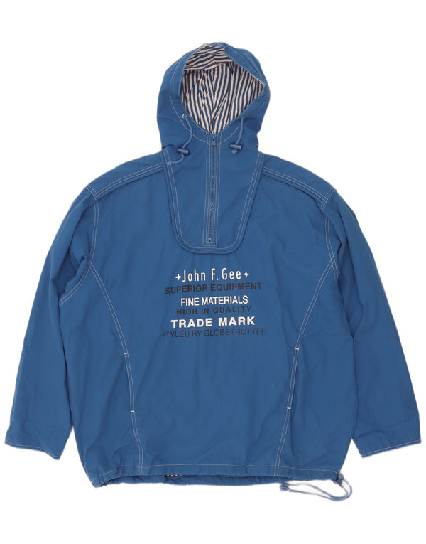John F Gee Übergroße Anorakjacke mit Kapuze und Grafik für Jungen, 15–16 Jahre, Blau