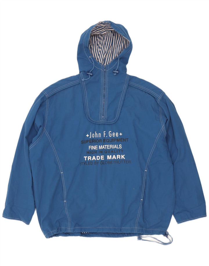 John F Gee Übergroße Anorakjacke mit Kapuze und Grafik für Jungen, 15–16 Jahre, Blau