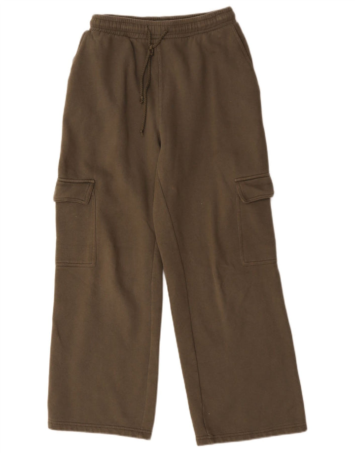 Zara Damen Cargo-Trainingshose UK 12 Medium Khaki Baumwolle