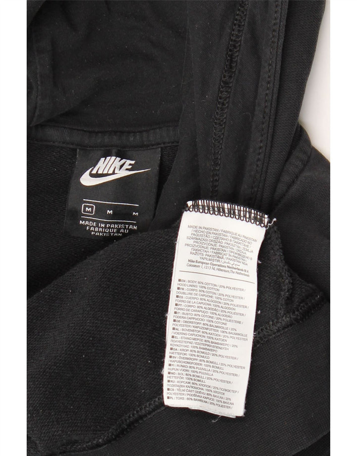 NIKE Damen Kapuzenpullover UK 14 Mittelschwarze Baumwolle