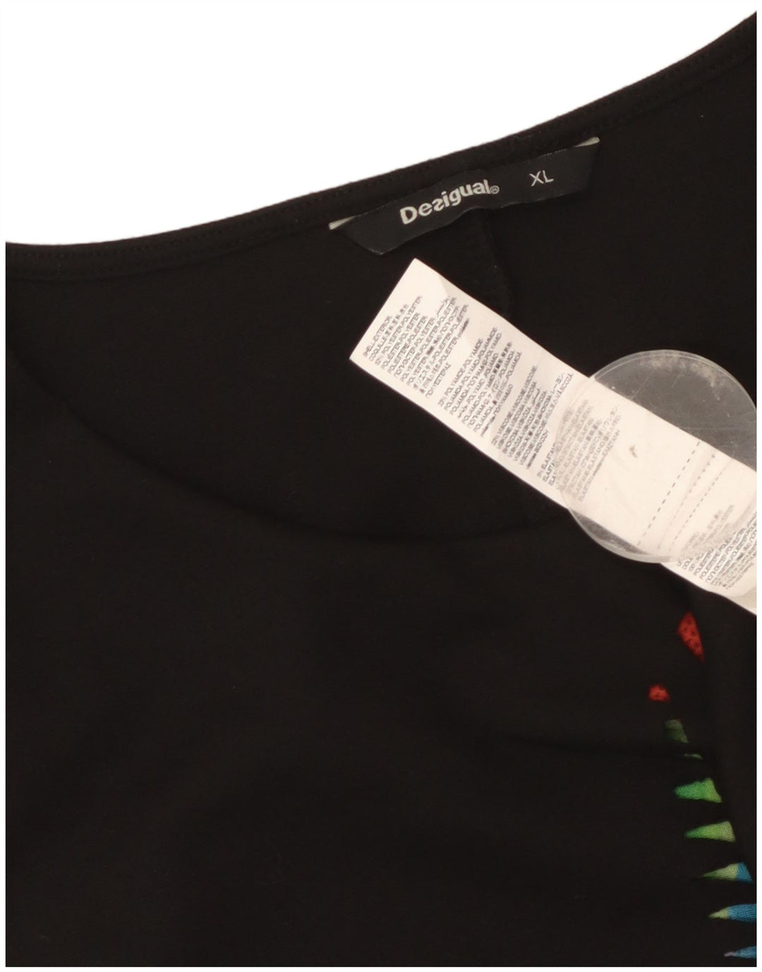 Desigual Damen Graphic Etuikleid UK 18 XL Schwarzes geometrisches Polyester