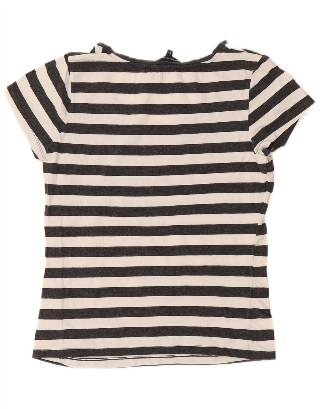 FRENCH CONNECTION Damen T-Shirt Top UK 12 Mittelgrau gestreift aus Baumwolle