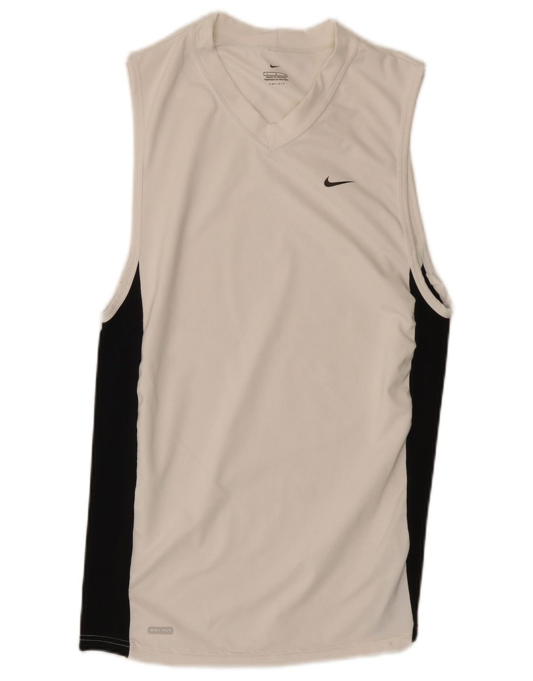 Nike Herren-Dri-Fit-Weste, großes, weißes Farbblock-Polyester