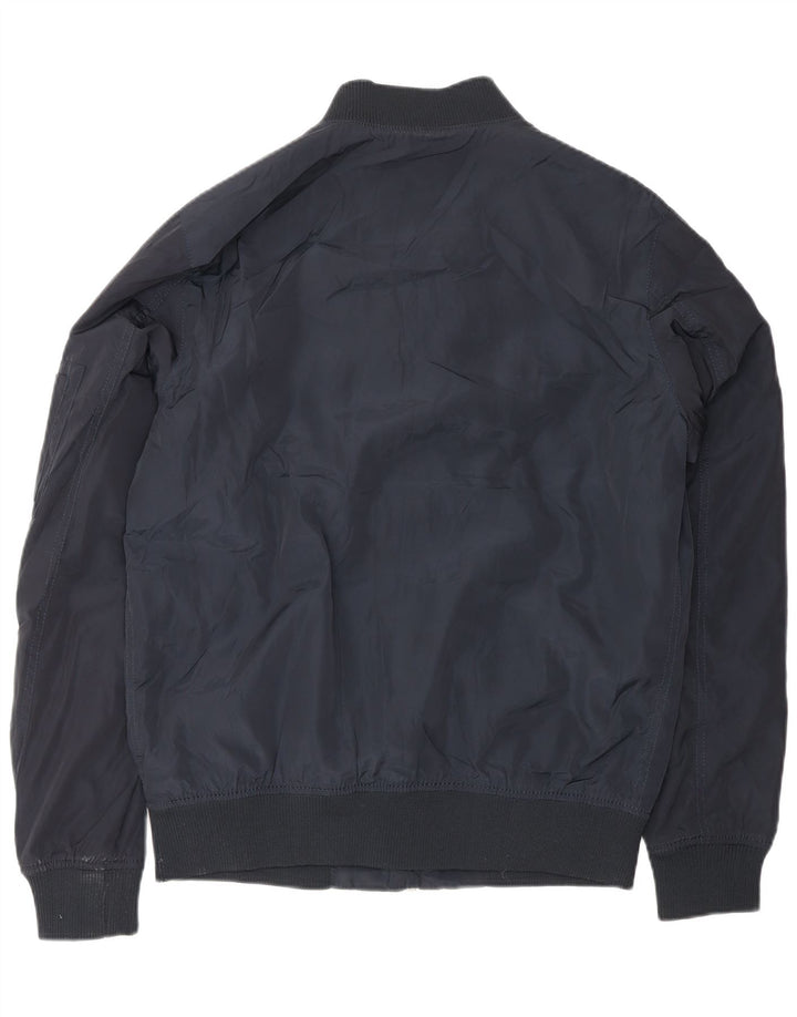 ZARA Herren Bomberjacke UK 40 Large Marineblau Polyester