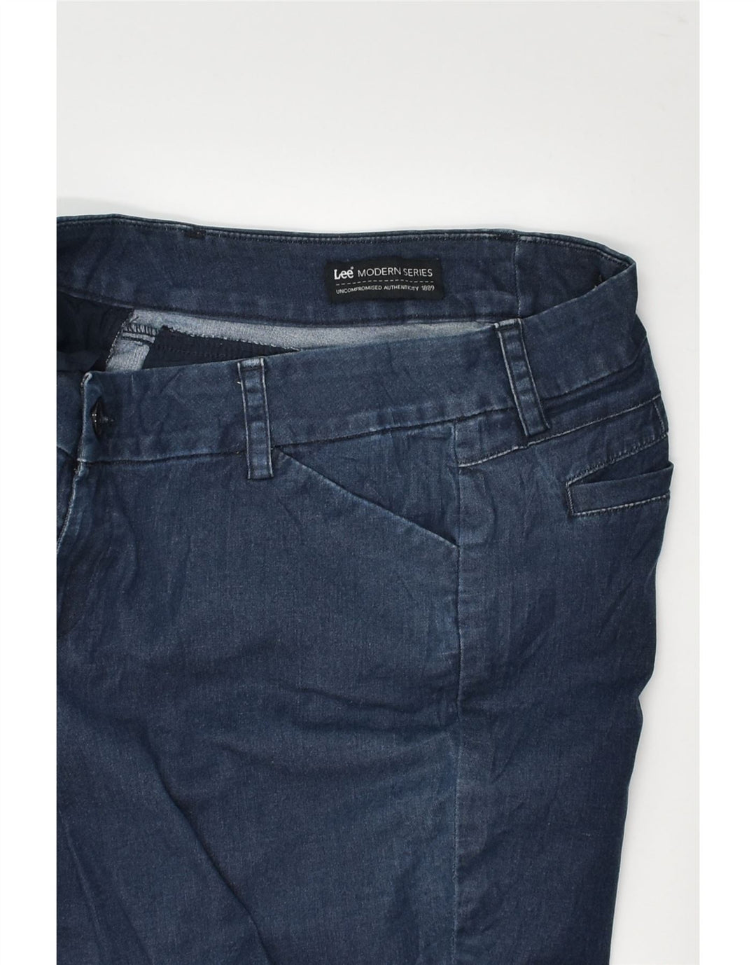 LEE Womens Modern Straight Casual Trousers US 12 Large W32 L31 Navy Blue | Vintage Lee | Thrift | Second-Hand Lee | Used Clothing | Messina Hembry 