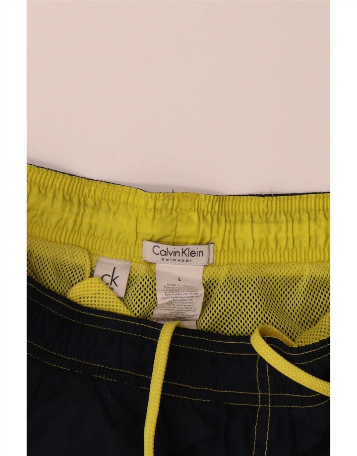 Calvin Klein Herren Badeshorts mit Grafik, groß, marineblaues Polyester
