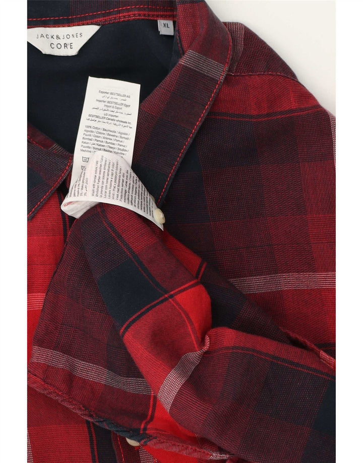 Jack & Jones Herren Core Flannel Shirt XL Rot karierte Baumwolle