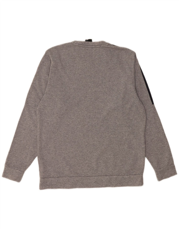 Adidas Herren-Sweatshirt-Pullover, große, grau gefleckte Baumwolle