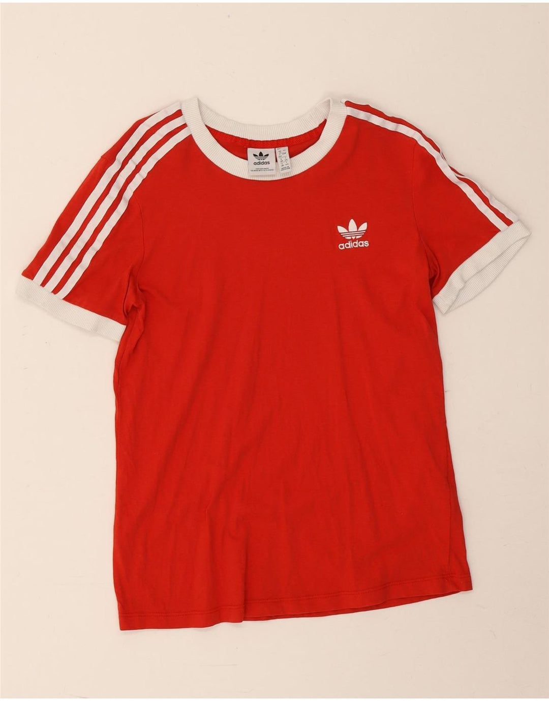 Adidas Damen T-Shirt Top UK 12 Mittelrote Baumwolle