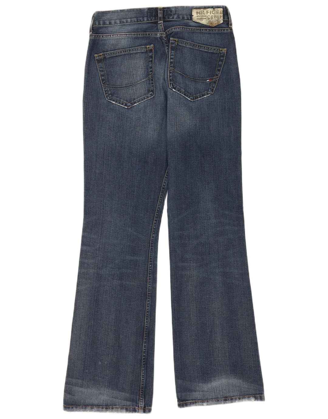 Tommy Hilfiger Damen Hipster Flared Jeans W30 L34 Blaue Baumwolle