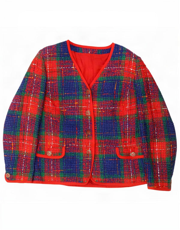 Marina Rinaldi Damen-Blazerjacke mit 4 Knöpfen, Größe 25, groß, mehrfarbig