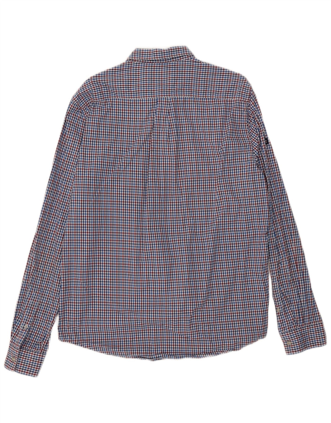 Superdry Herren-Hemd mit normaler Passform, XL, blau, Gingham-Baumwolle