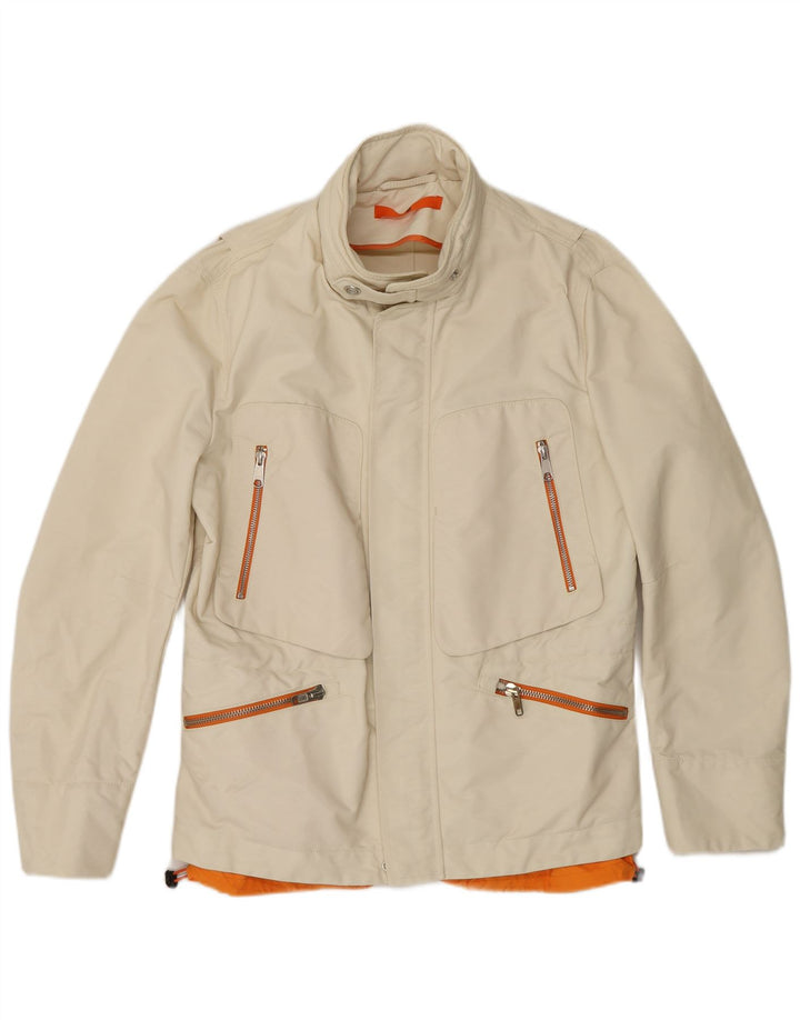 Dondup Herren-Utility-Jacke mit Kapuze IT 50 Large Off White Polyamid