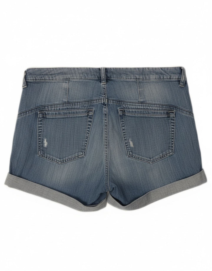 Guess Distressed Denim-Shorts für Damen, W28, mittelblaue Baumwolle
