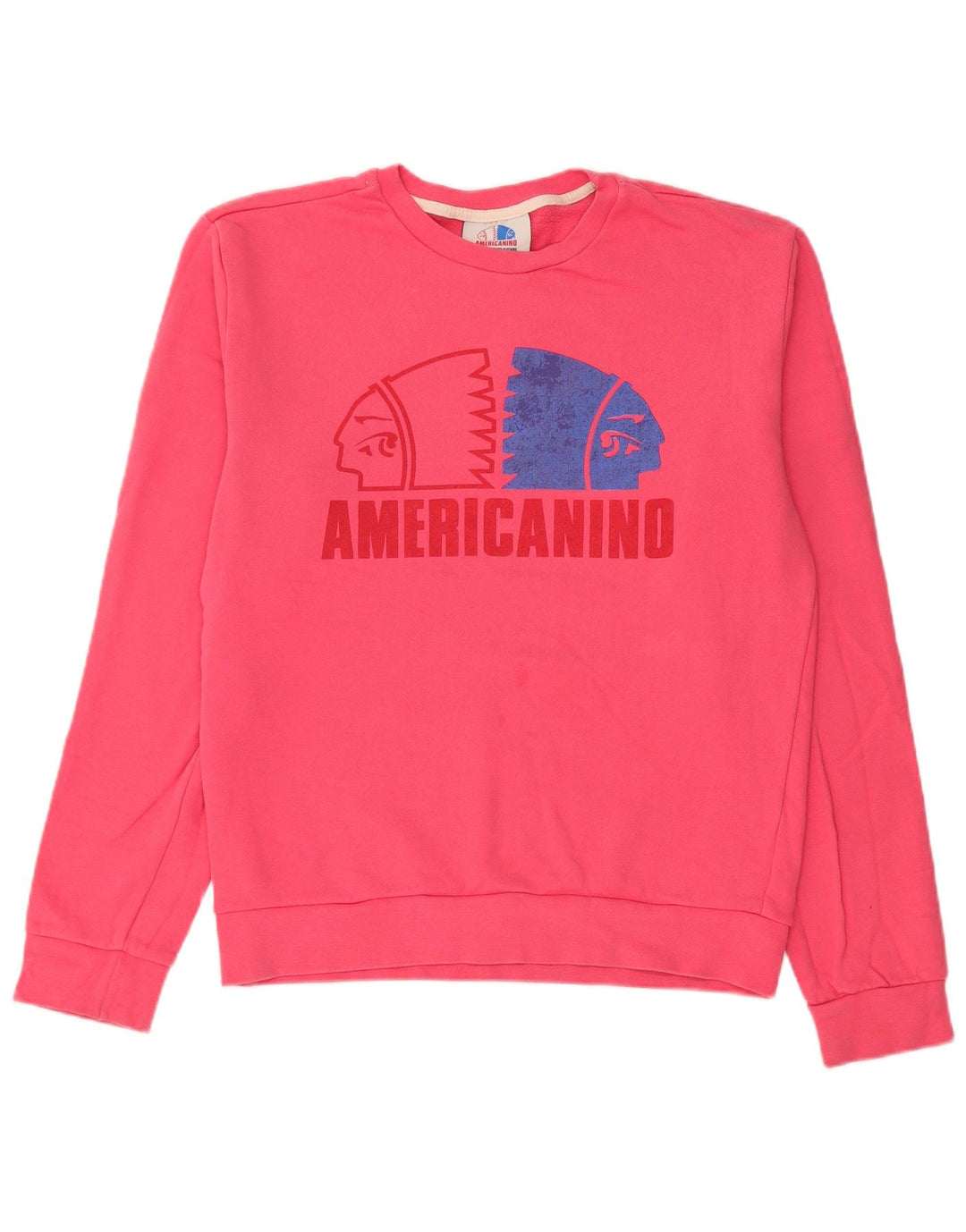 AMERICANINO Damen Grafik-Sweatshirt-Pullover UK 16 Large Rosa Baumwolle