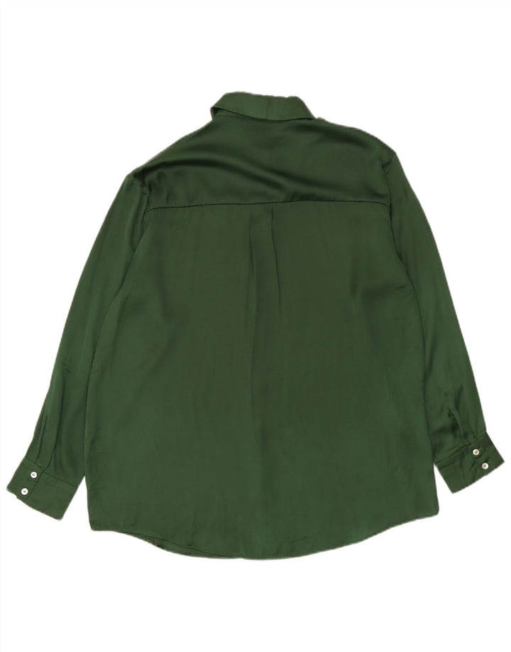Zara Damen-Oversize-Hemd UK 10 Small Grün Polyester