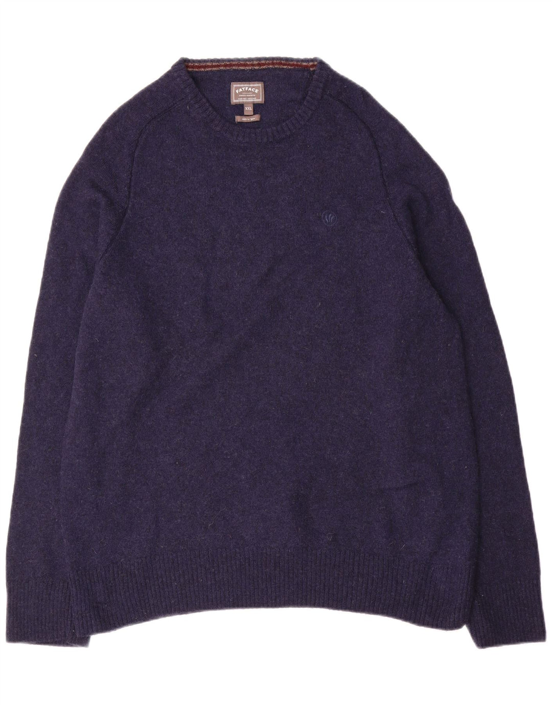 Fat Face Herren-Pullover mit Rundhalsausschnitt, 2XL, marineblaue Wolle