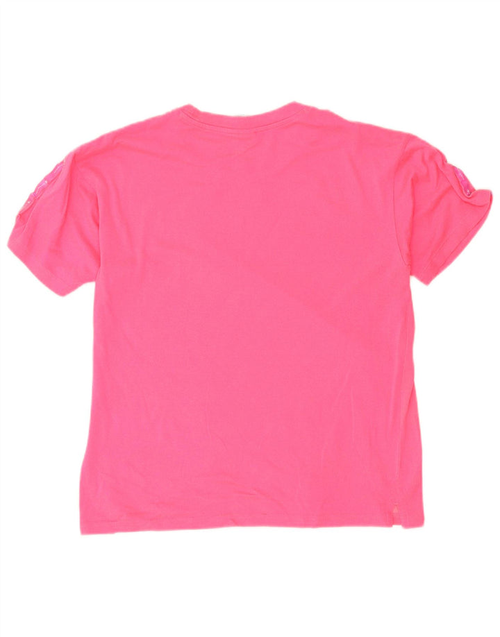 Champion Damen Grafik-T-Shirt-Oberteil UK 14 Mittelrosa