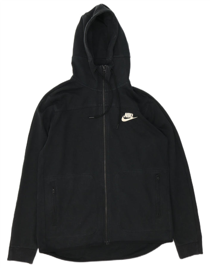 Nike Herren-Kapuzenpullover mit Reißverschluss, mittelschwarz, Baumwolle