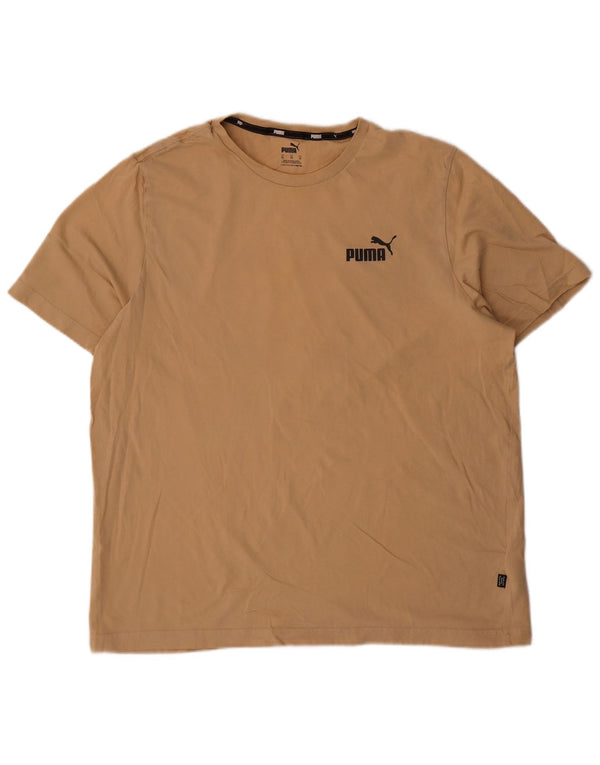 Puma Herren T-Shirt Top XL Beige Baumwolle