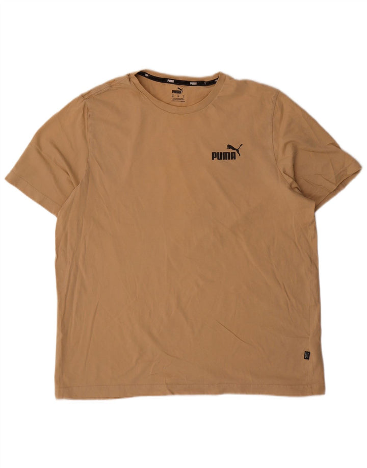 Puma Herren T-Shirt Top XL Beige Baumwolle