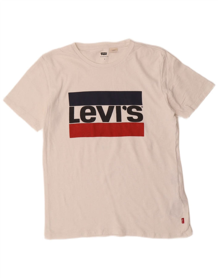 LEVI'S Herren-T-Shirt mit Grafik, Größe S, weiße Baumwolle