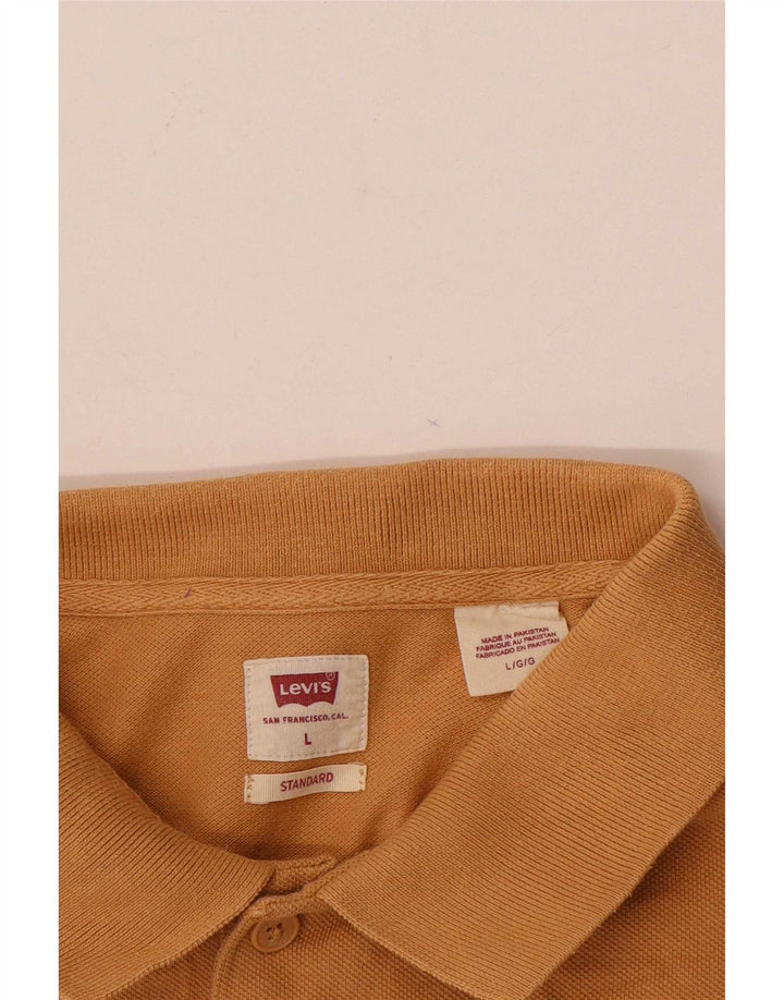 Levi's Herren-Poloshirt mit Standard-Passform, Größe L, Beige