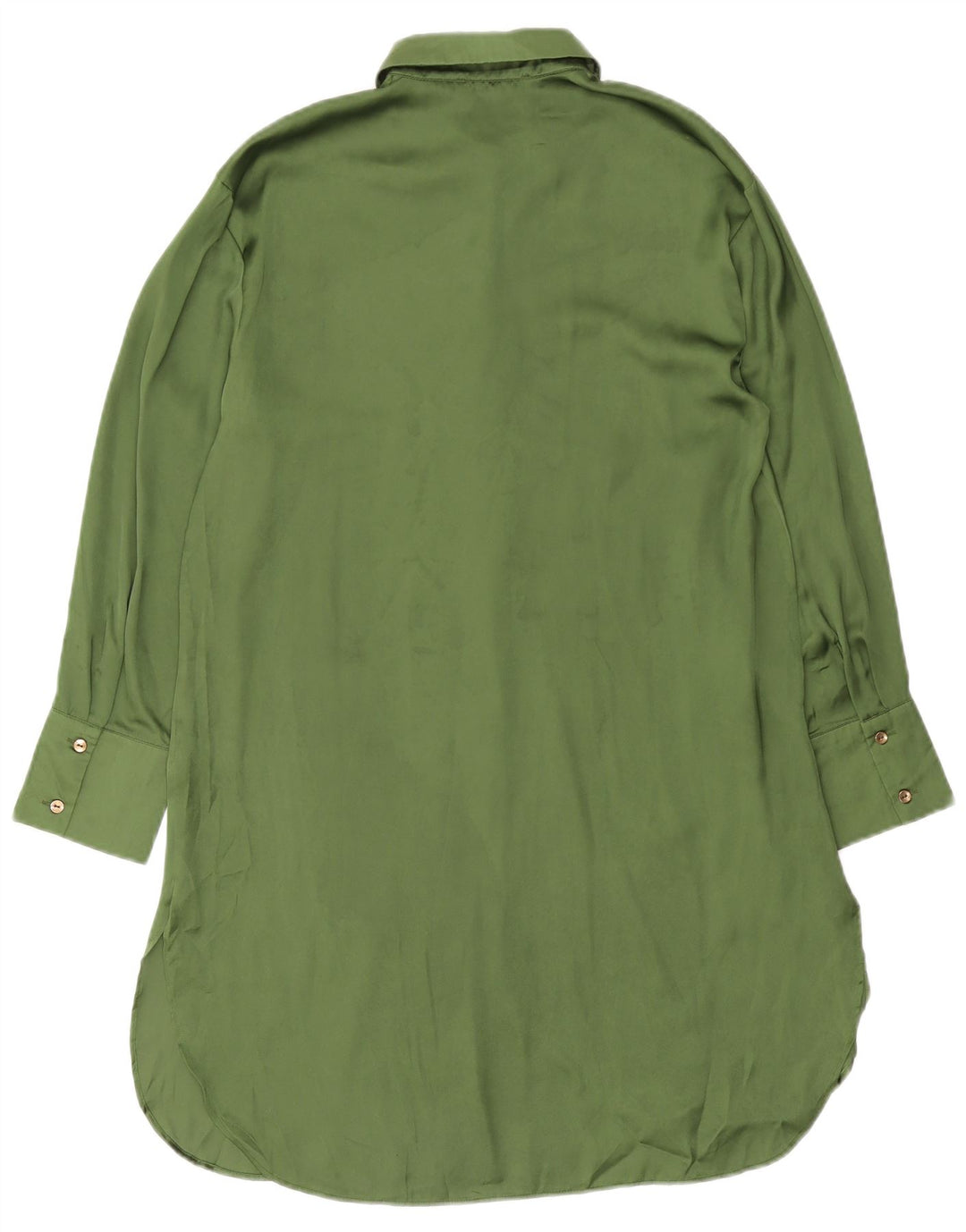 Zara Damen Hemdkleid UK 14 Mittelgrünes Polyester