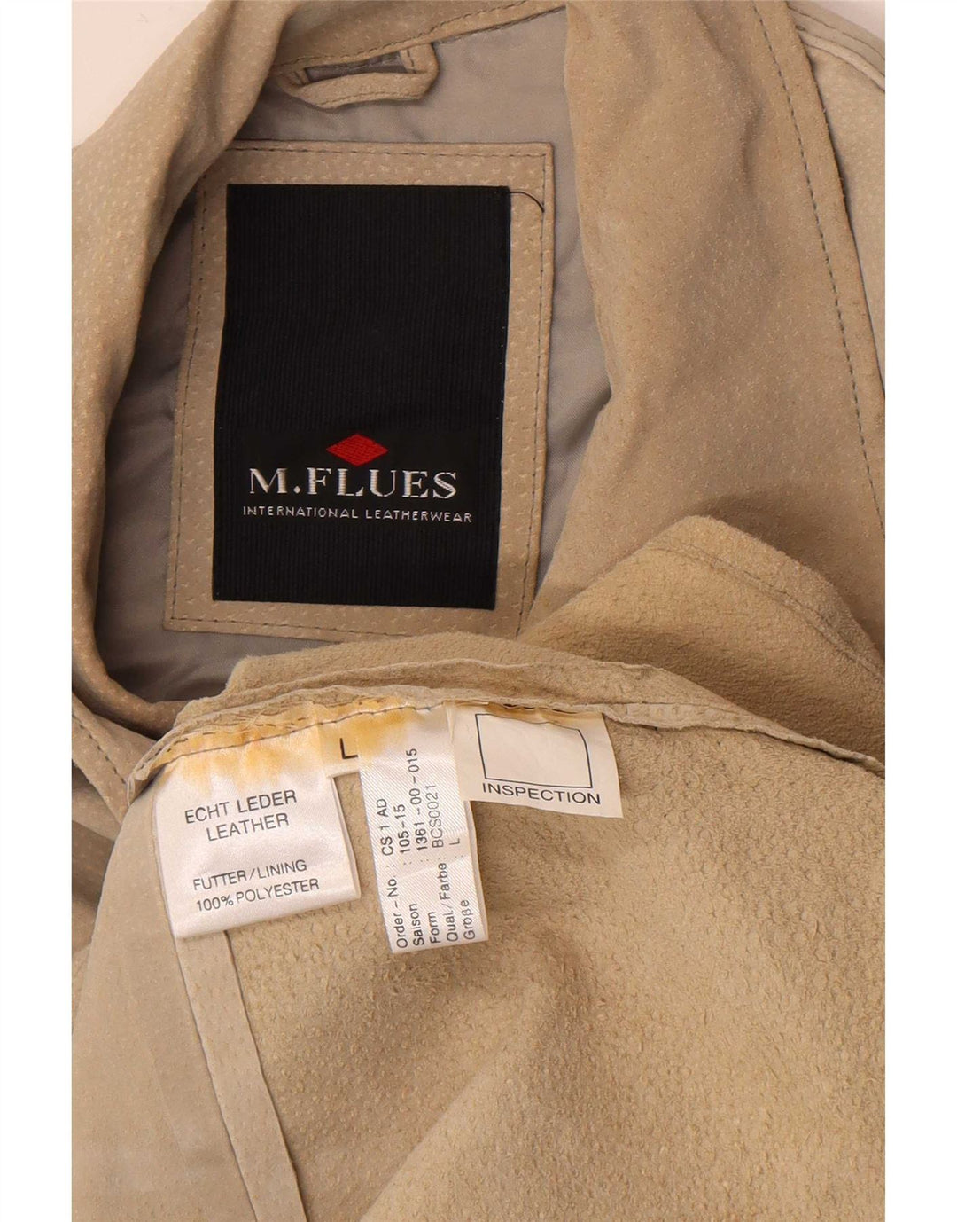 M. Flues Herren Overshirt Wildlederhemd Großes Beige Leder