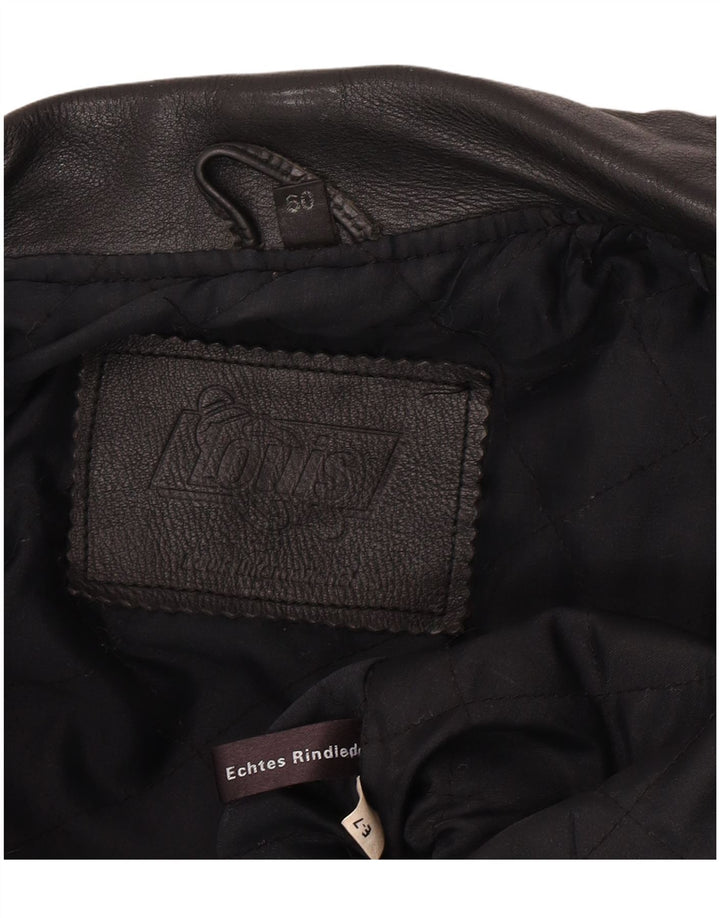 Louis Herren-Leder-Bikerjacke, EU 50, großes schwarzes Leder