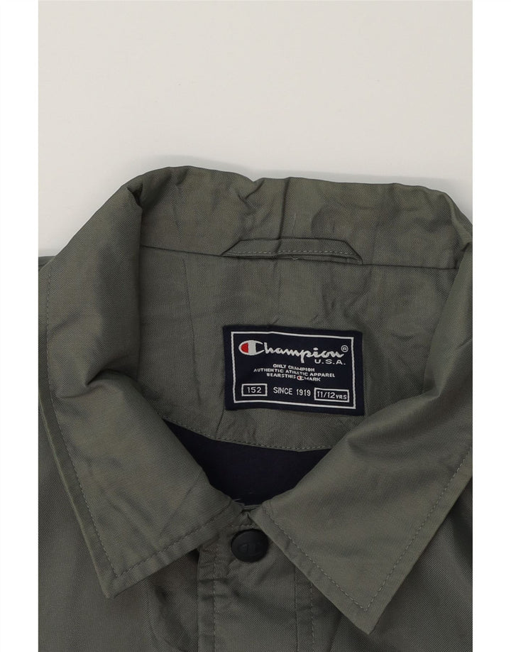 CHAMPION Boys Graphic Bomber Jacket 11-12 Years Grey Polyester Vintage Champion and Second-Hand Champion from Messina Hembry 