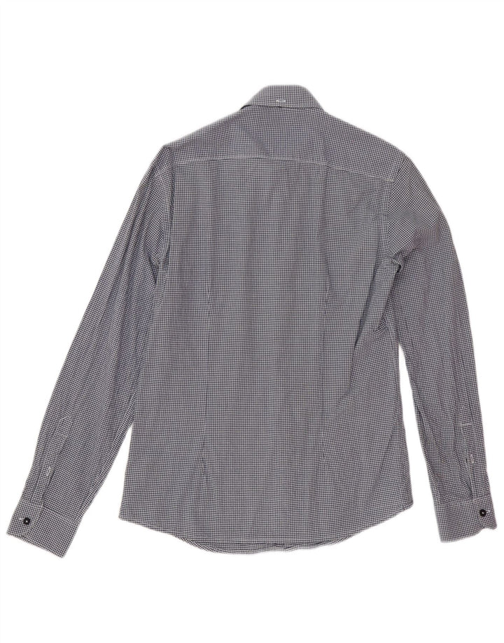 Gas Herrenhemd, klein, marineblau, Gingham-Baumwolle