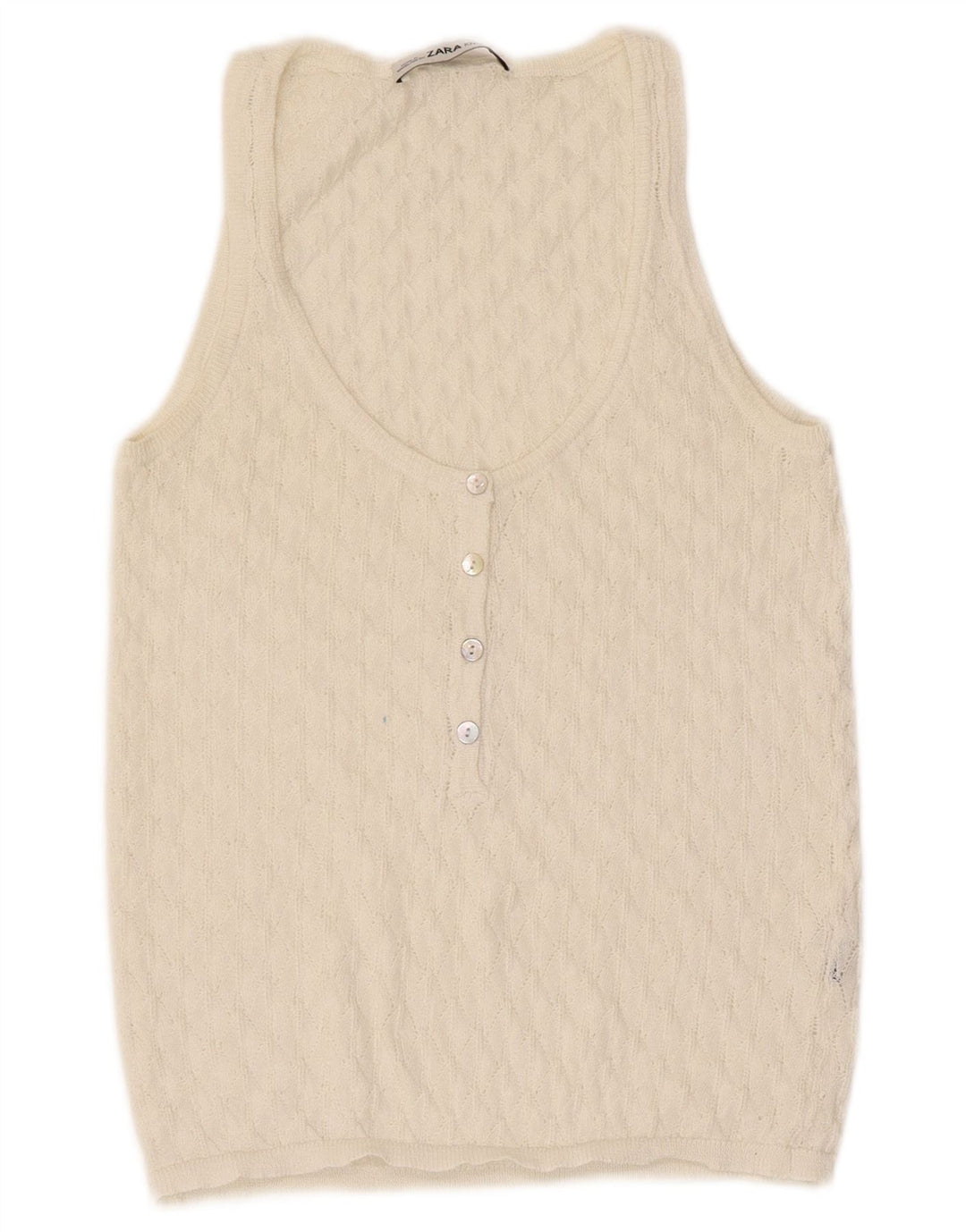 Zara Damen Weste Top UK 8 Small Beige