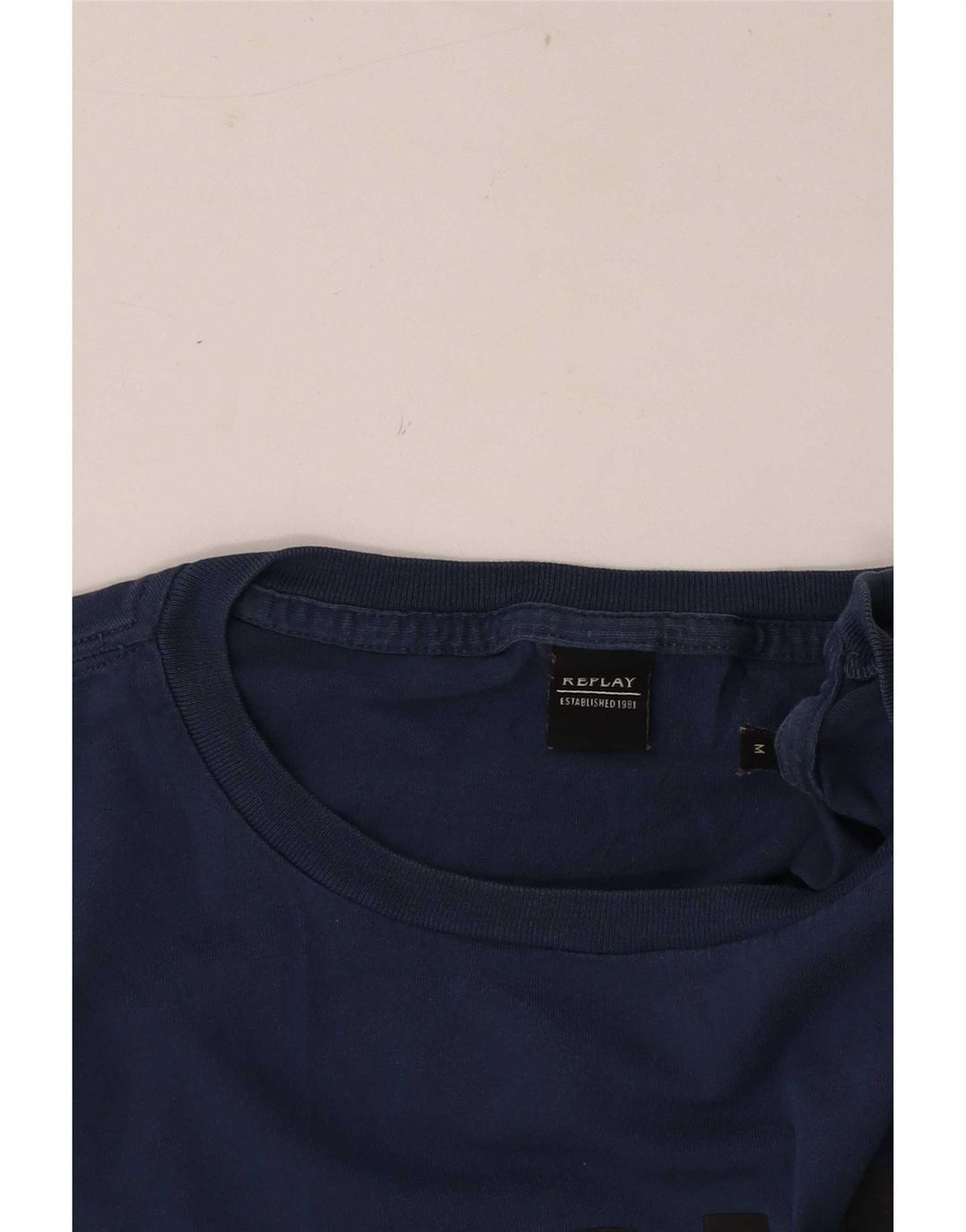 Replay Herren-T-Shirt mit normaler Grafik, mittleres Marineblau