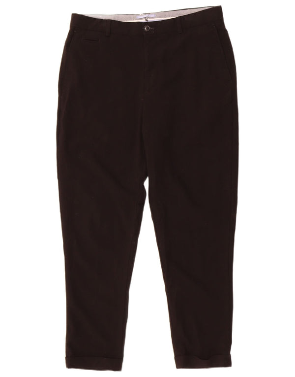 Zara Mens Slim Cropped Trousers EU 38 Small W30 L25 Black