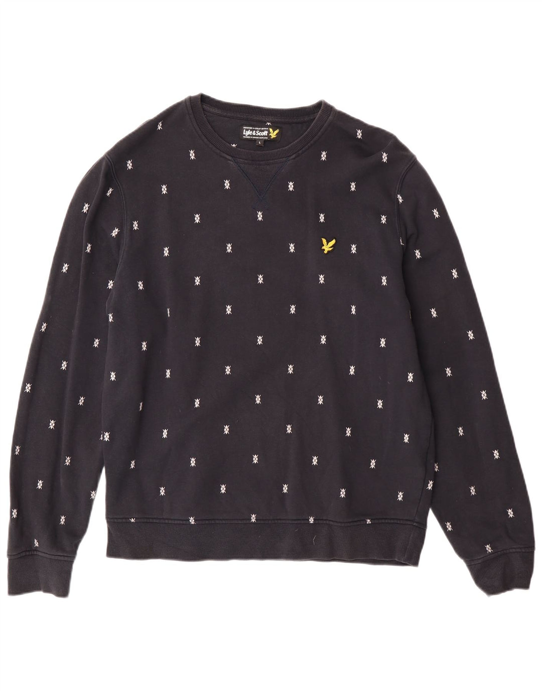 Lyle & Scott Herren-Sweatshirt-Pullover, groß, marineblau gepunktet