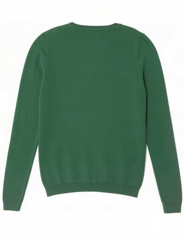 Massimo Dutti Damen-Pullover mit Rundhalsausschnitt, UK 12, mittelgrüne Seide