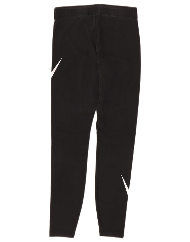 NIKE Damen Graphic Leggings UK 8 Small Schwarz Baumwolle
