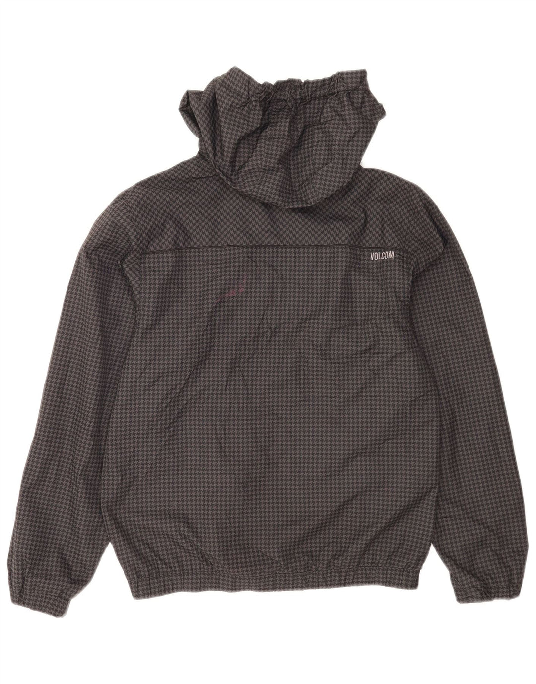 Volcom Mädchen-Regenjacke mit Kapuze, 13–14 Jahre, XL, graues Hahnentritt-Polyester