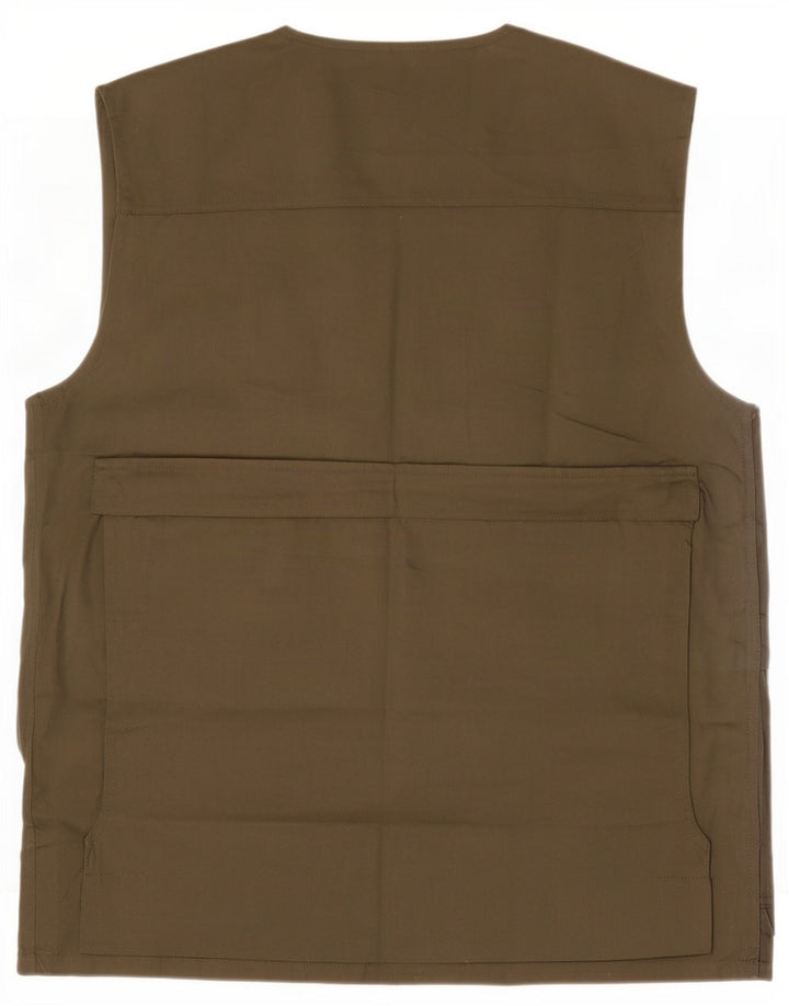 Vintage Herren Utility Gilet IT 52 XL Khaki Polyester