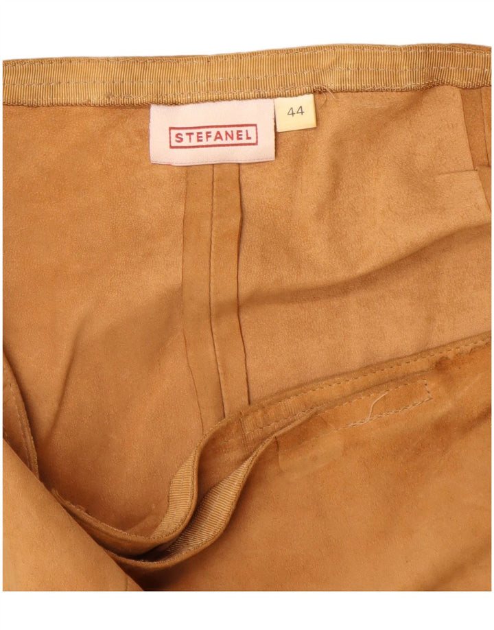 Stefanel Damen Wildleder-Wickelrock IT 44 Medium W28 Braunes Leder