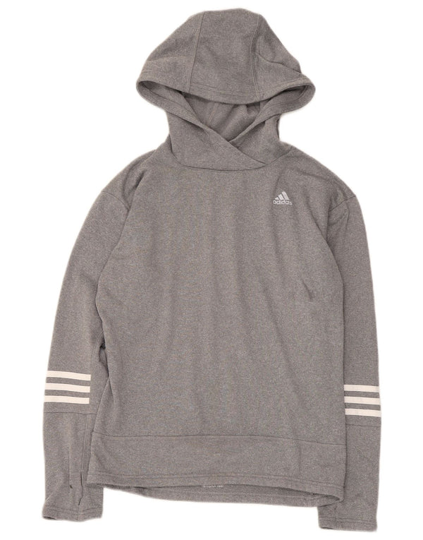Adidas Damen Übergroßer Kapuzenpullover UK 4/6 XS Graues Polyester
